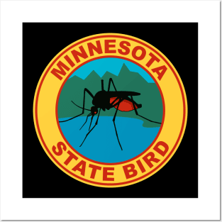 Funny Minnesota Mosquito State Bird Posters and Art